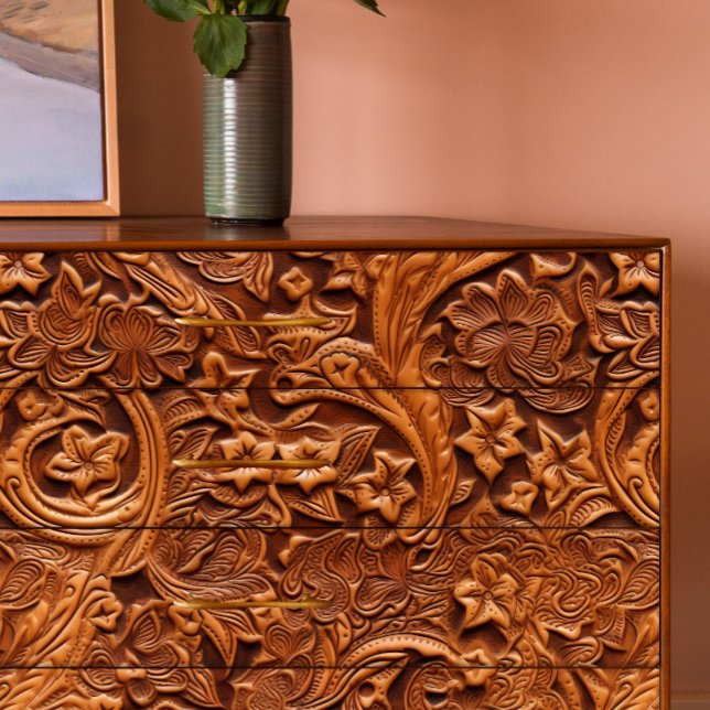 Tooled Leather Dancing Flowers Decoupage Tissue Paper (Creator Uploaded)