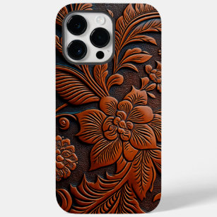 Tooled Leather Floral Design Case-Mate iPhone 14 Pro Max Case