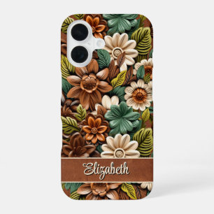 Tooled Leather Personalised iPhone 16 Case
