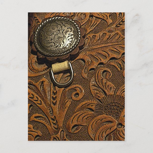 Tooled Leather Saddle Postcard (Front)