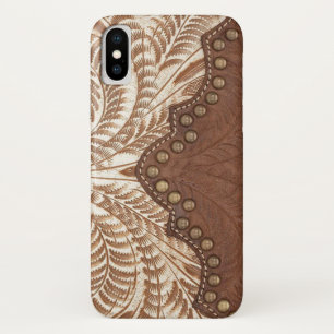 Tooled leather texture iPhone case