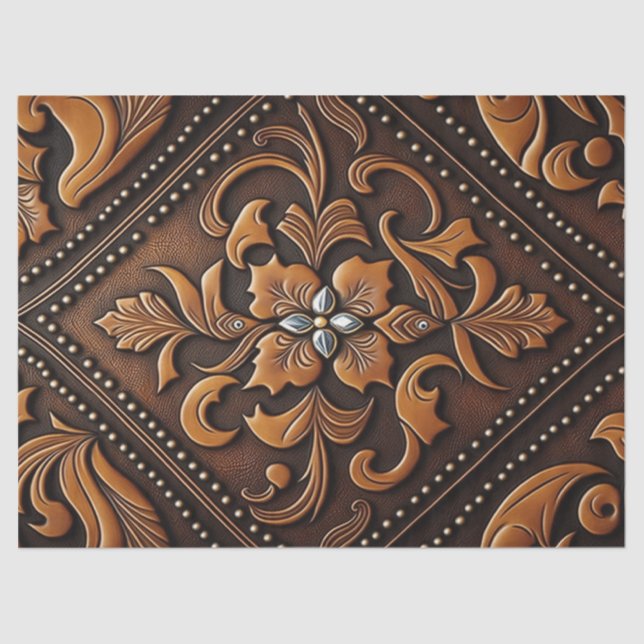 Tooled Leather Tissue Paper (Front)