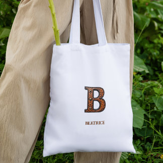 Tooled Western Leather Initial Monogram B Tote Bag