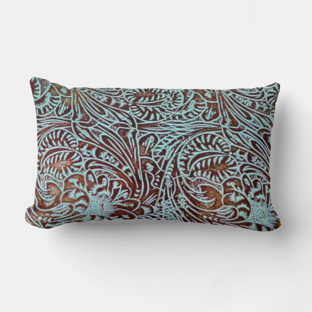 Toolin in Teal (Brown Back) Lumbar Cushion (Front)