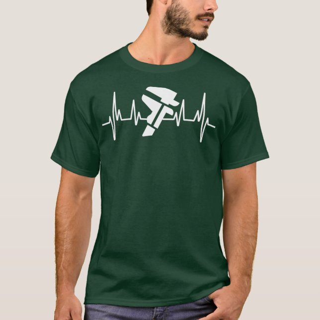Toolmaker CNC Operator And Machinist  Heartbeat T-Shirt (Front)