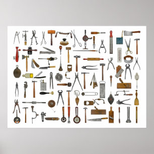 Tools and Utensils. Good Old Days. Poster