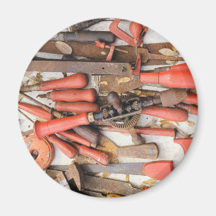 Tools Antique Rustic Red Man Tool Magnet