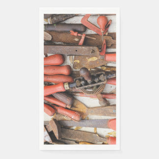 Tools Antique Rustic Red Man Tool Napkin