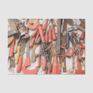 Tools Antique Rustic Red Man Tool Tissue Paper