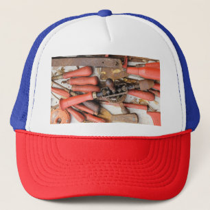 Tools Antique Rustic Red Man Tool Trucker Hat