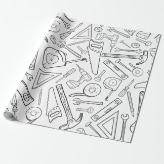 Tools Black and White Wrapping Paper