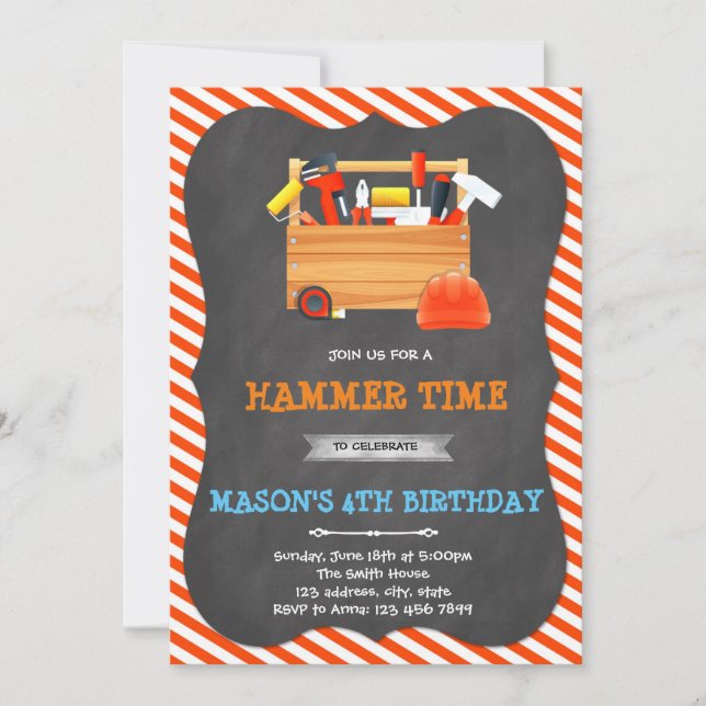 Tools boy birthday Invitation (Front)