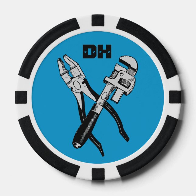 TOOLS custom monogram & colour poker chips (Front)