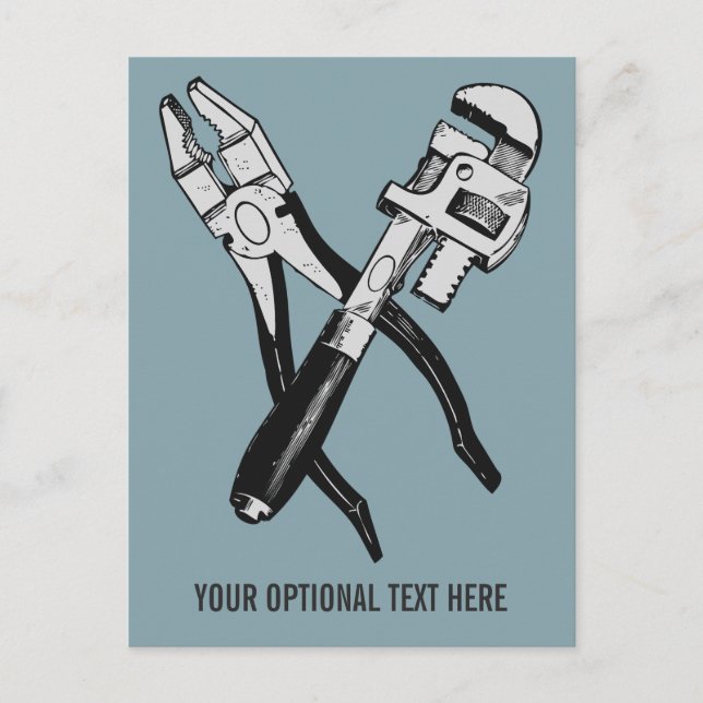 TOOLS custom text & colour postcard (Front)