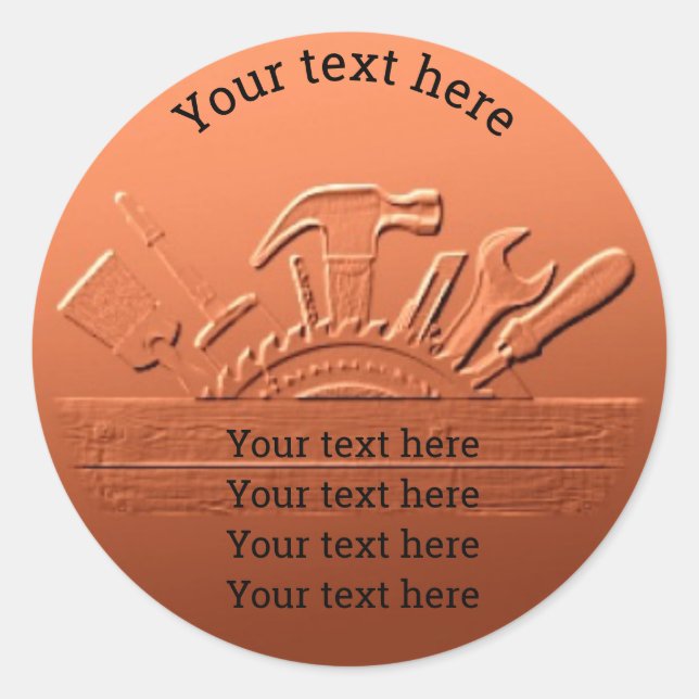 Tools Customisable Art (logo) Design #copp01 Classic Round Sticker (Front)