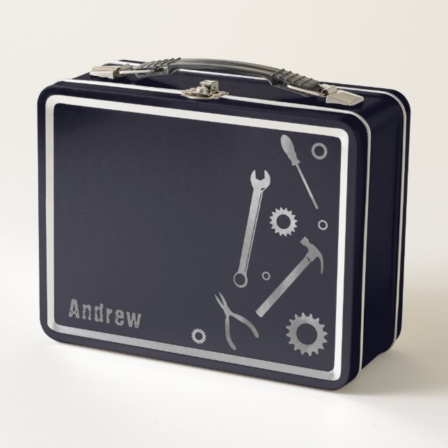 Tools Dad Mechanic Metal Lunchbox  (Front)