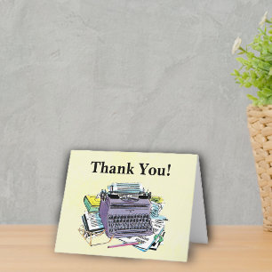 Tools for Writer Purple manual Typewriter paper  Thank You Card