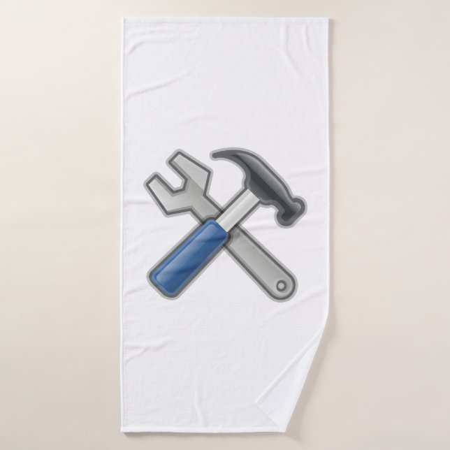 Tools, Hammer and Wrench Bath Towel (Bath Towel)