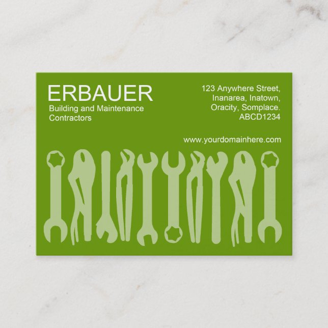 Tools of the Trade (Chubby) - Shades of Green Business Card (Front)