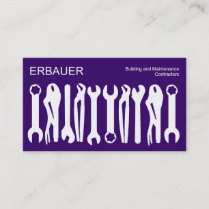Tools of the Trade - White on Deep Purple Business Card