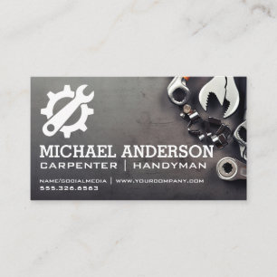 Tools on Table   Wrench Gear Logo Business Card