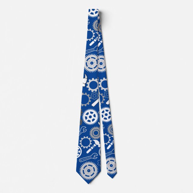 Tools Pattern 01.b Blue BG Tie (Front)