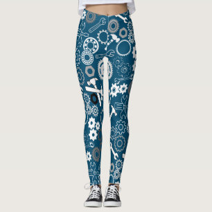 Tools Pattern 01.b DBlue BG Leggings