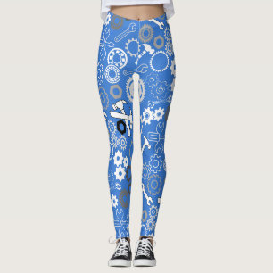 Tools Pattern 01.b LBlue BG Leggings