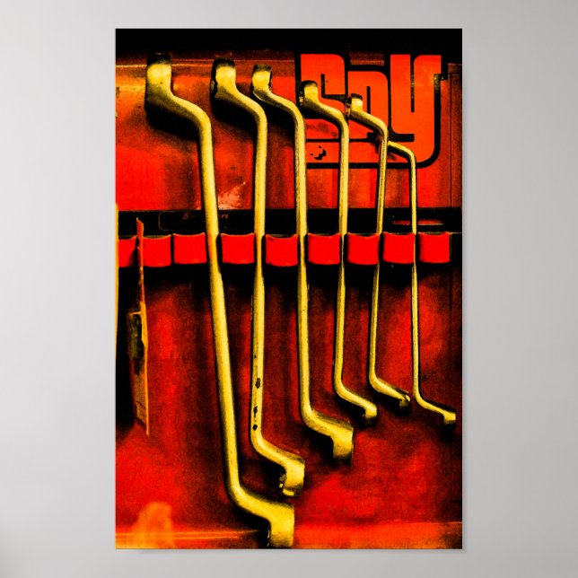 Tools Spanners Garage Bikes Cars Fixing Poster (Front)