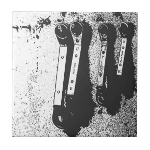 Tools Spanners Mechanical Industrial Feel Ceramic Tile