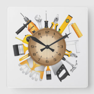 Tools Square Wall Clock
