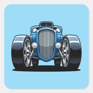 Toon Hotrod Art  Square Sticker