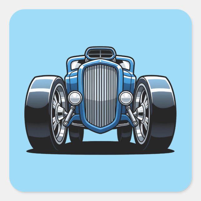 Toon Hotrod Art  Square Sticker (Front)