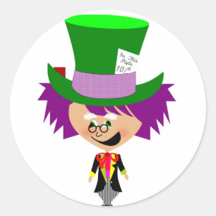 Toon Mad Hatter - Alice's Adventures in Wonderland Classic Round Sticker