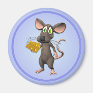 Toon Mouse With Cheese Magnet