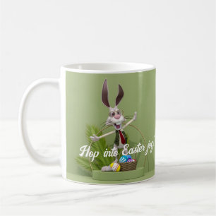 Toon Rabbit Standing near Easter Eggs Coffee Mug