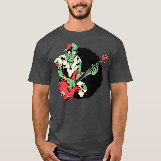 toon Zombie Bass Player Funny Halloween Zombie T-Shirt