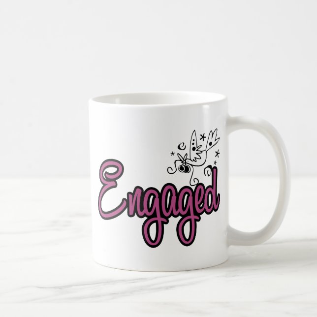 ToonDoveEngagedPink Coffee Mug (Right)