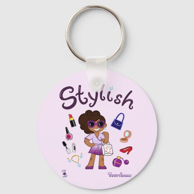 TOONVIDUALS Stylish Model Girl 1 Keychain (Front)