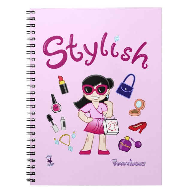 TOONVIDUALS Stylish Model Girl 2 Spiral Notebook (Front)