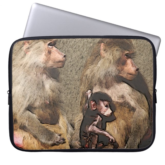 toony baboons laptop sleeve (Front)