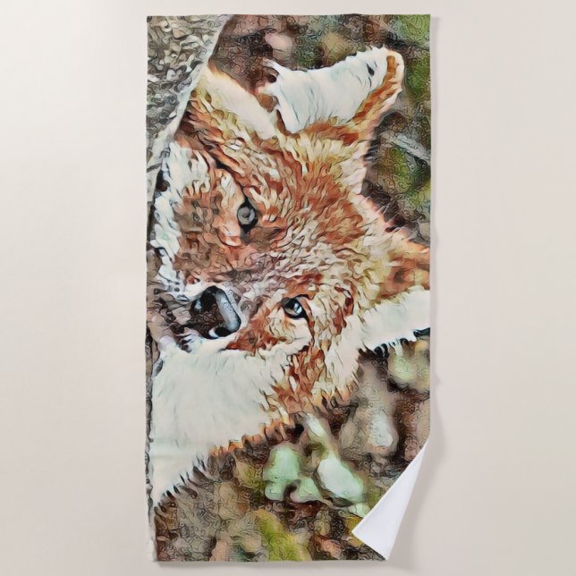 Toony Fox Beach Towel (Front)