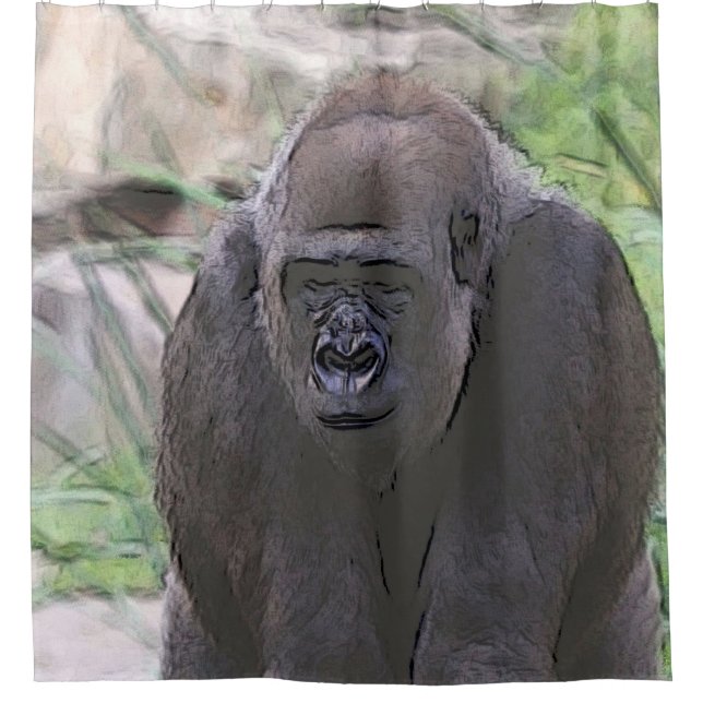 toony Gorilla Shower Curtain (Front)