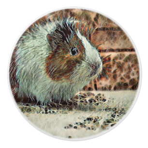 toony guinea pig ceramic knob