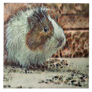 toony guinea pig ceramic tile