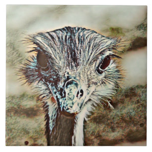toony ostrich ceramic tile