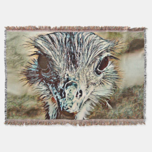 toony ostrich throw blanket