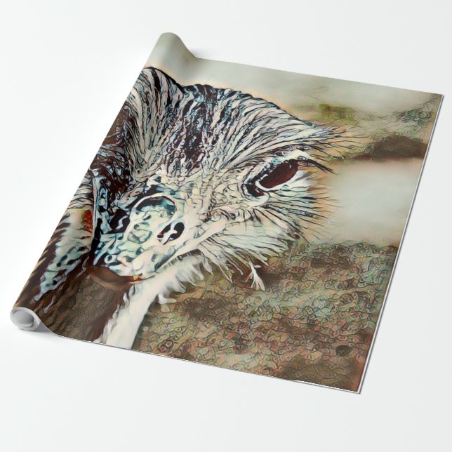 toony ostrich wrapping paper (Unrolled)