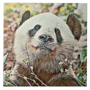 toony panda ceramic tile