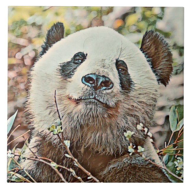 toony panda ceramic tile (Front)